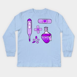 First Aid Kit Purple Kids Long Sleeve T-Shirt